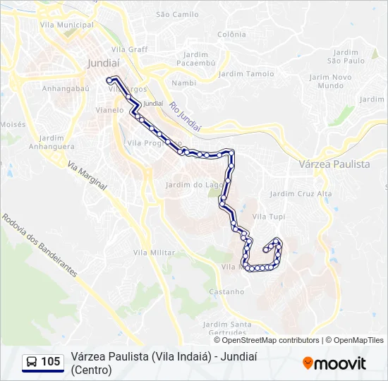 105 Bus Line Map