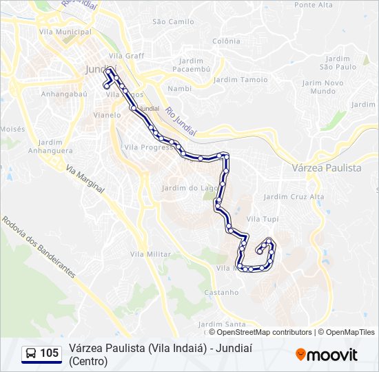 105 bus Line Map