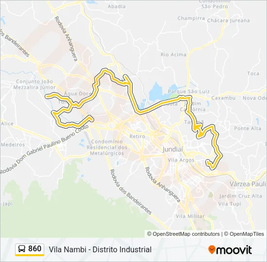 860 Bus Line Map
