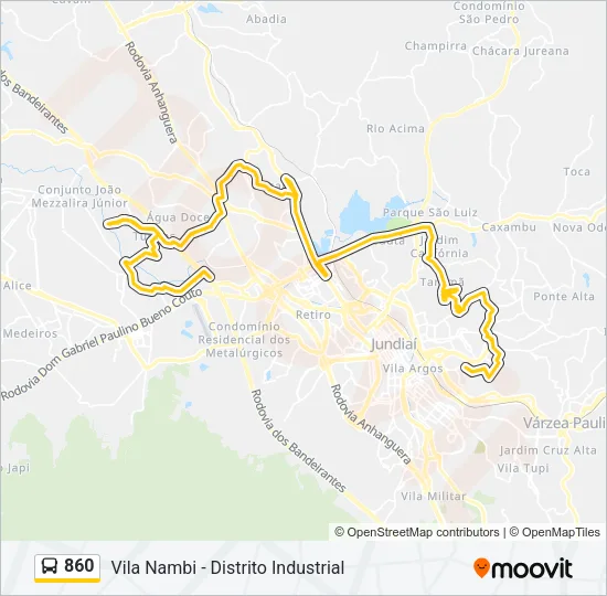 860 Bus Line Map