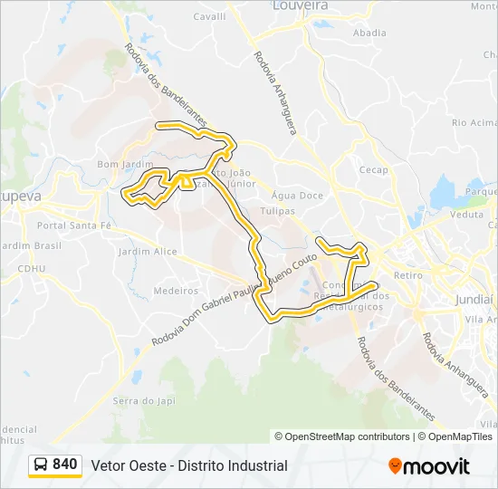840 Bus Line Map
