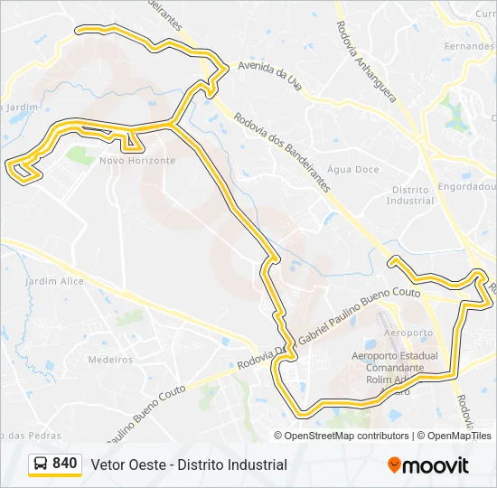 840 Bus Line Map