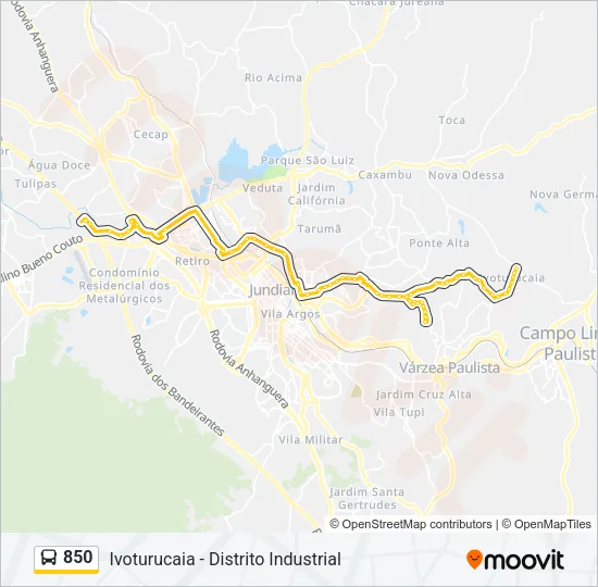 850 Bus Line Map