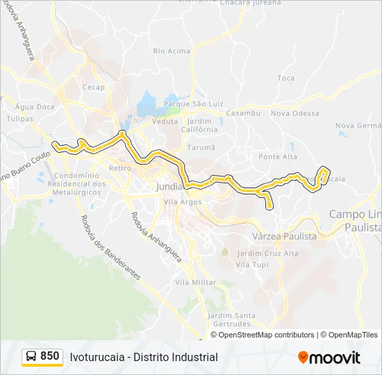 850 Bus Line Map