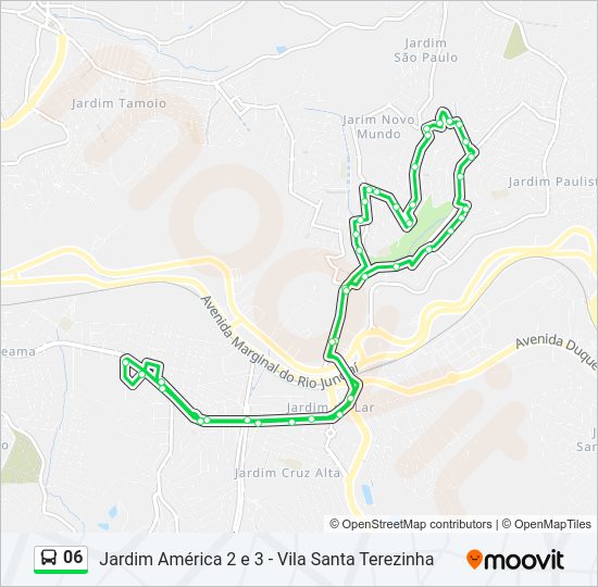 Mapa da linha 06 de ônibus
