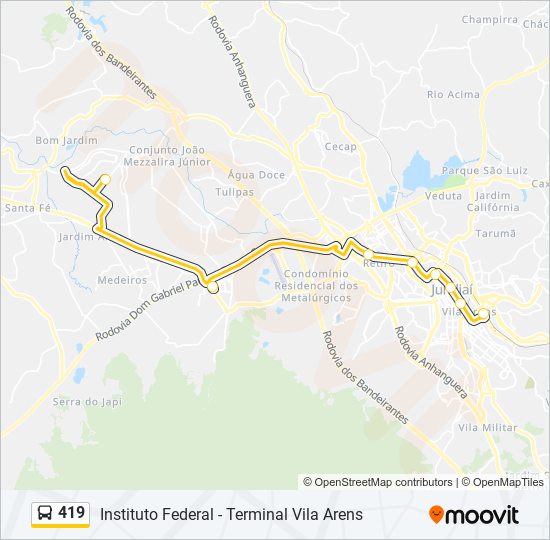 419 bus Line Map