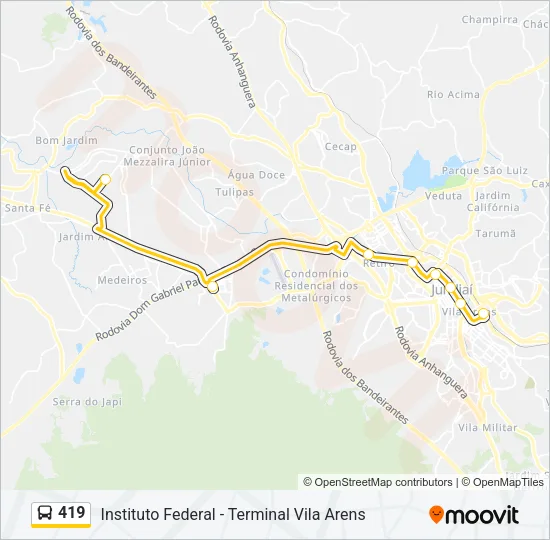 419 Bus Line Map