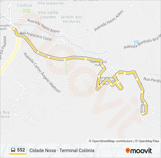 552 Bus Line Map