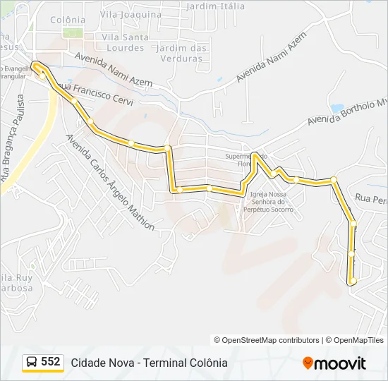 552 Bus Line Map