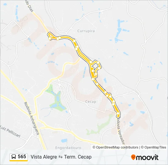 565 Bus Line Map