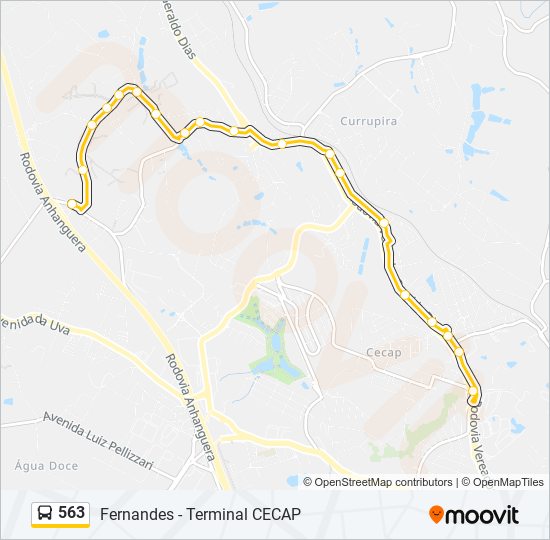 Mapa da linha 563 de ônibus