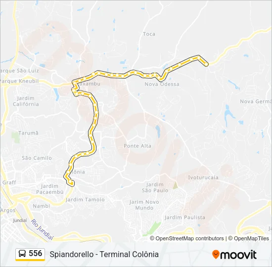 556 Bus Line Map