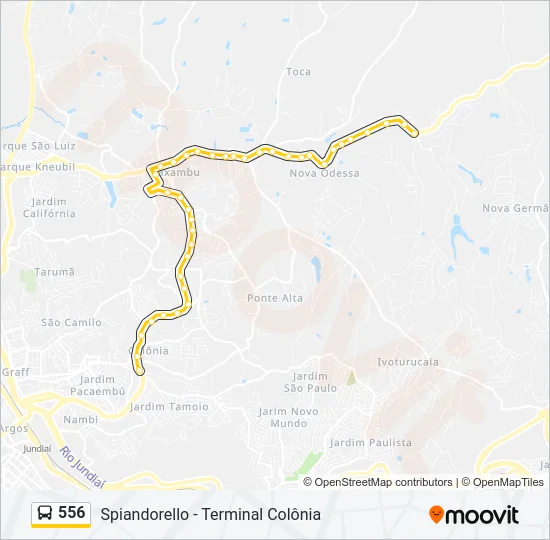 556 Bus Line Map