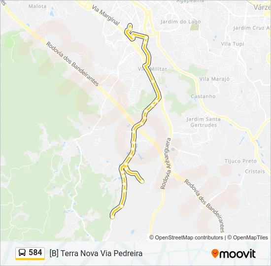 584 Bus Line Map