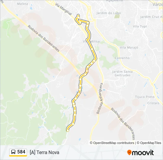 584 Bus Line Map
