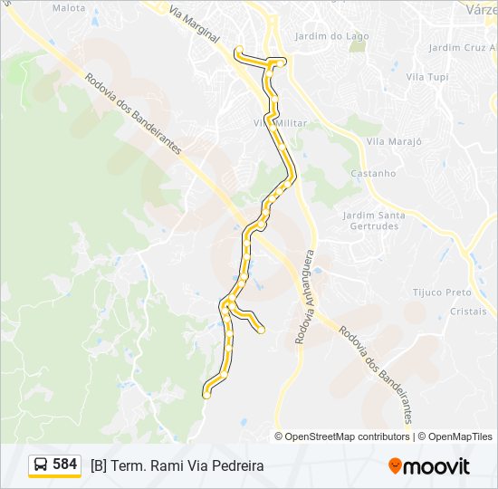 584 bus Line Map