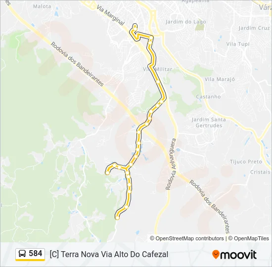 584 Bus Line Map