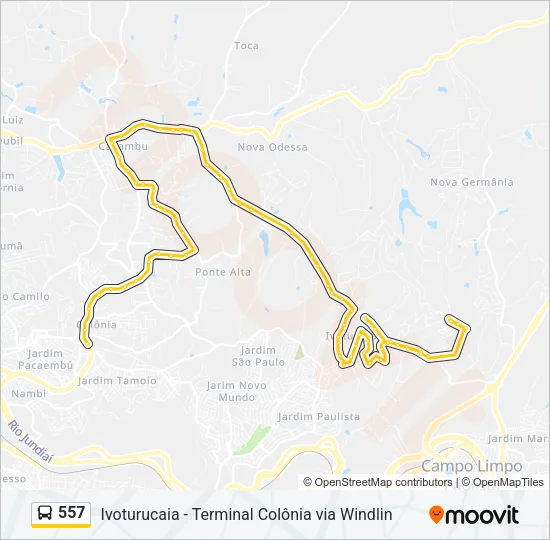 557 Bus Line Map