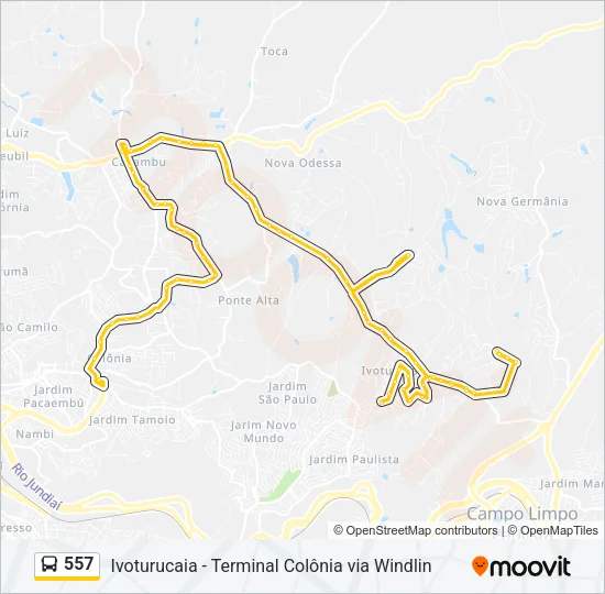 557 Bus Line Map