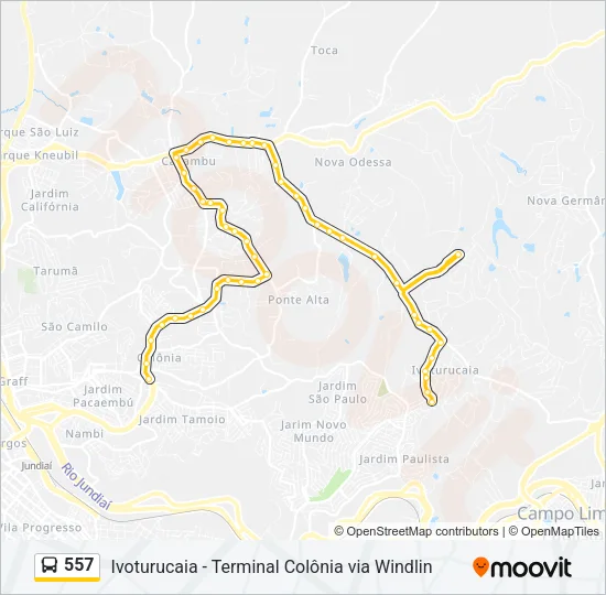 557 Bus Line Map