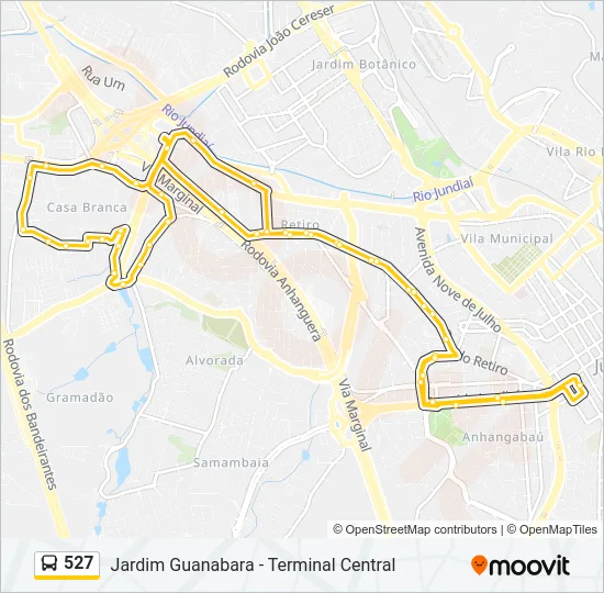 527 Bus Line Map