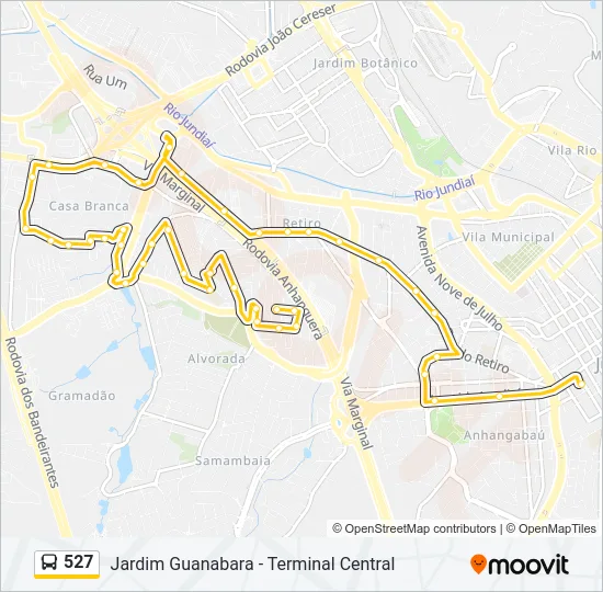 527 Bus Line Map