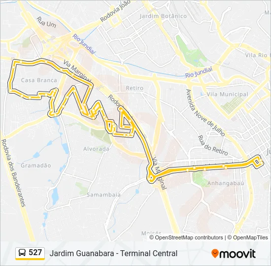 527 Bus Line Map