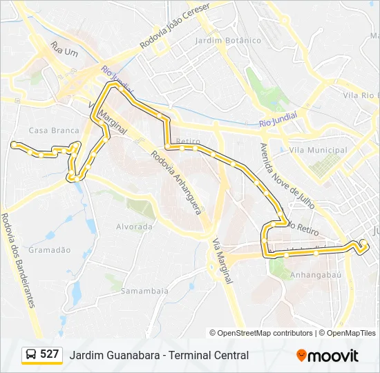527 Bus Line Map