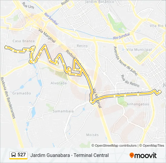 527 Bus Line Map