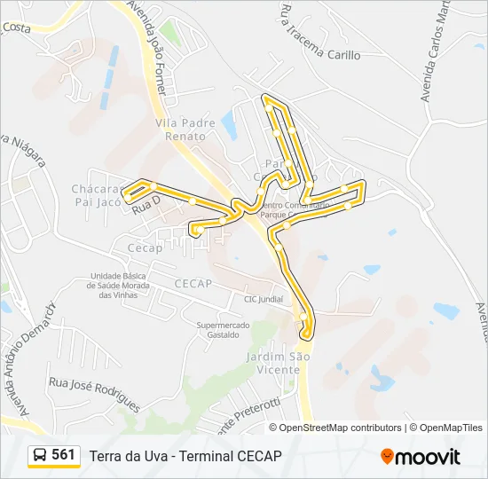 561 Bus Line Map