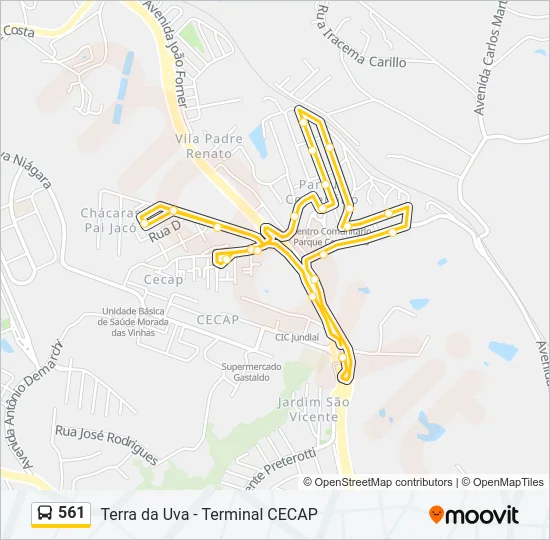 561 Bus Line Map