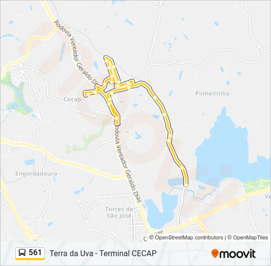 561 Bus Line Map