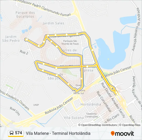 574 Bus Line Map