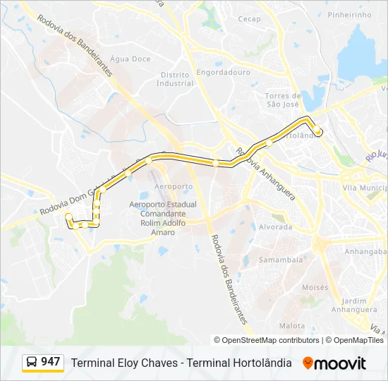 947 Bus Line Map