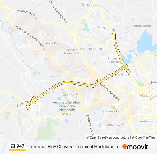 947 Bus Line Map