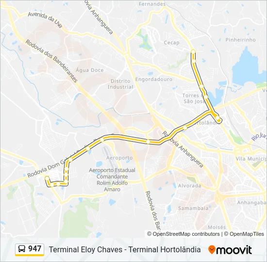 947 Bus Line Map