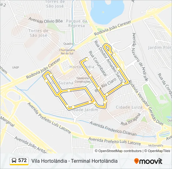 572 Bus Line Map