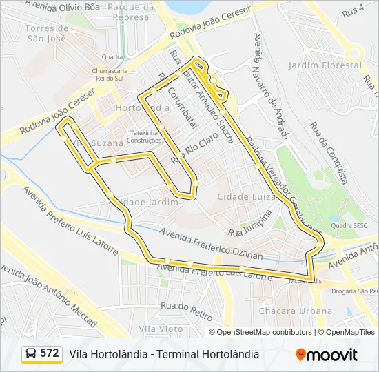 572 Bus Line Map