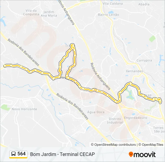 564 Bus Line Map