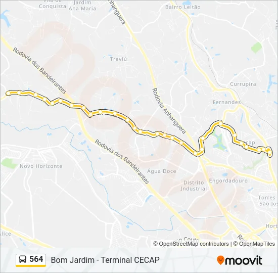 564 Bus Line Map