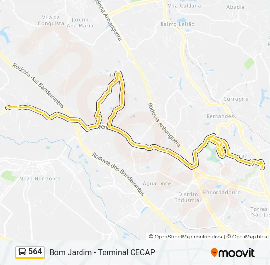 564 Bus Line Map