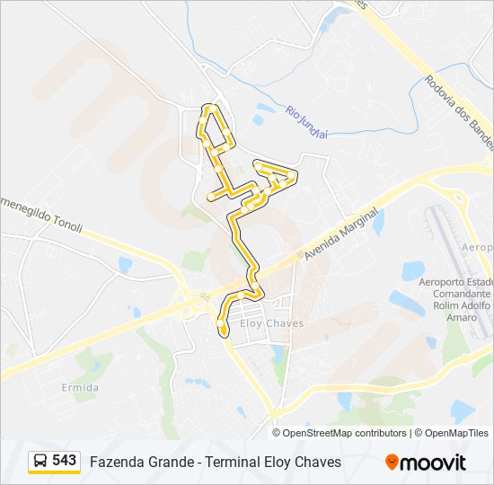 543 bus Line Map