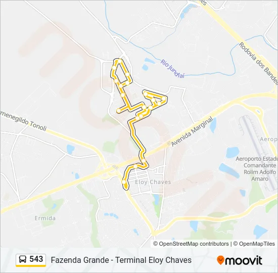 543 Bus Line Map