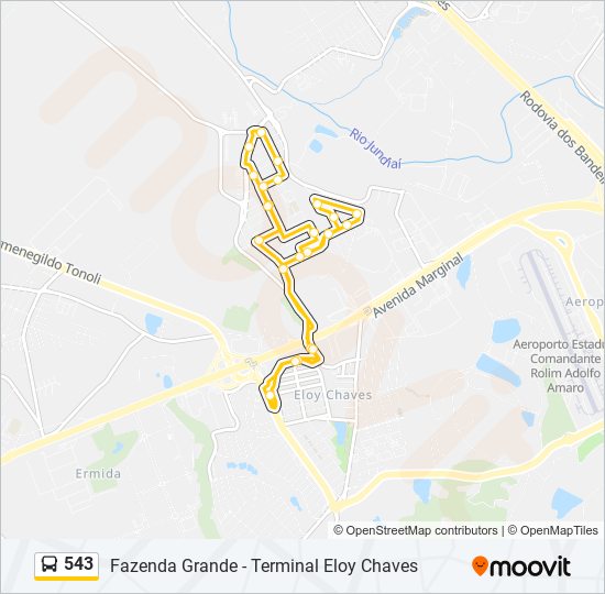 543 bus Line Map