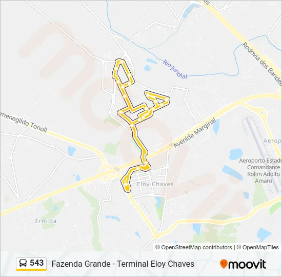 543 Bus Line Map
