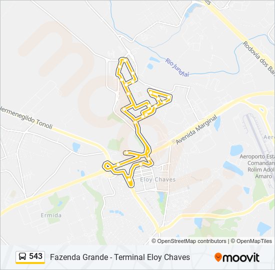 543 bus Line Map