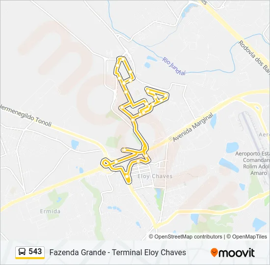 543 Bus Line Map