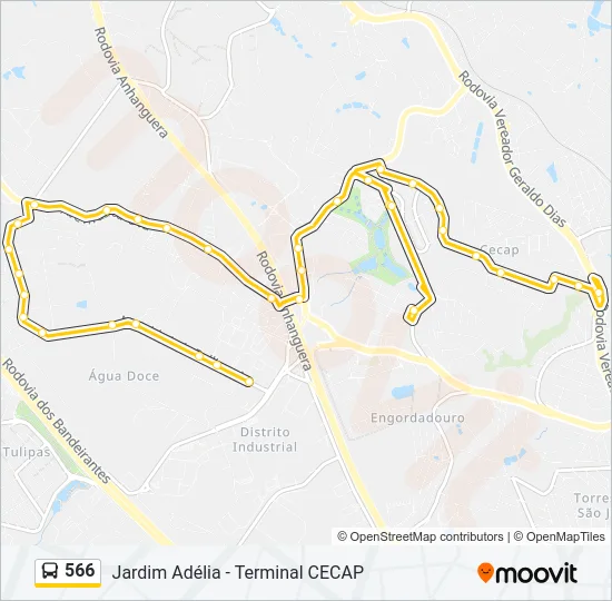 566 Bus Line Map
