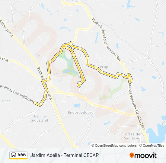 566 Bus Line Map