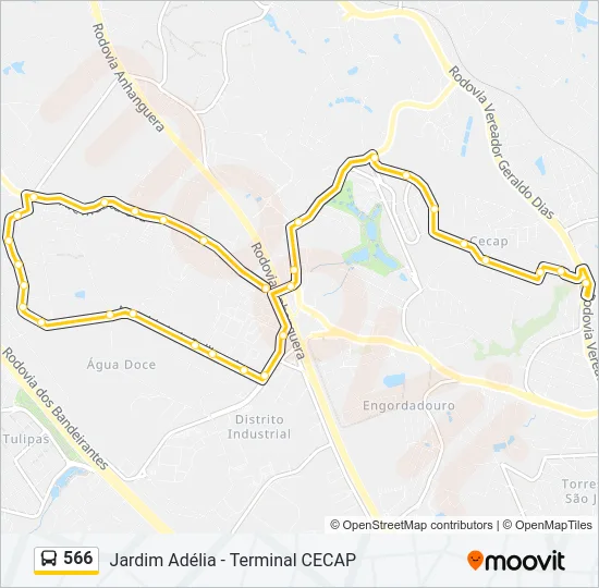 566 Bus Line Map